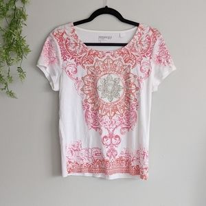 (Zenergy) Chico's Cotton Bling Mandala Tee Large